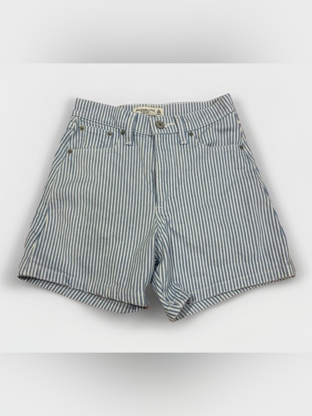 Abercrombie & Fitch High Rise Dad Short Women's Size 23/000 Striped Short Shorts